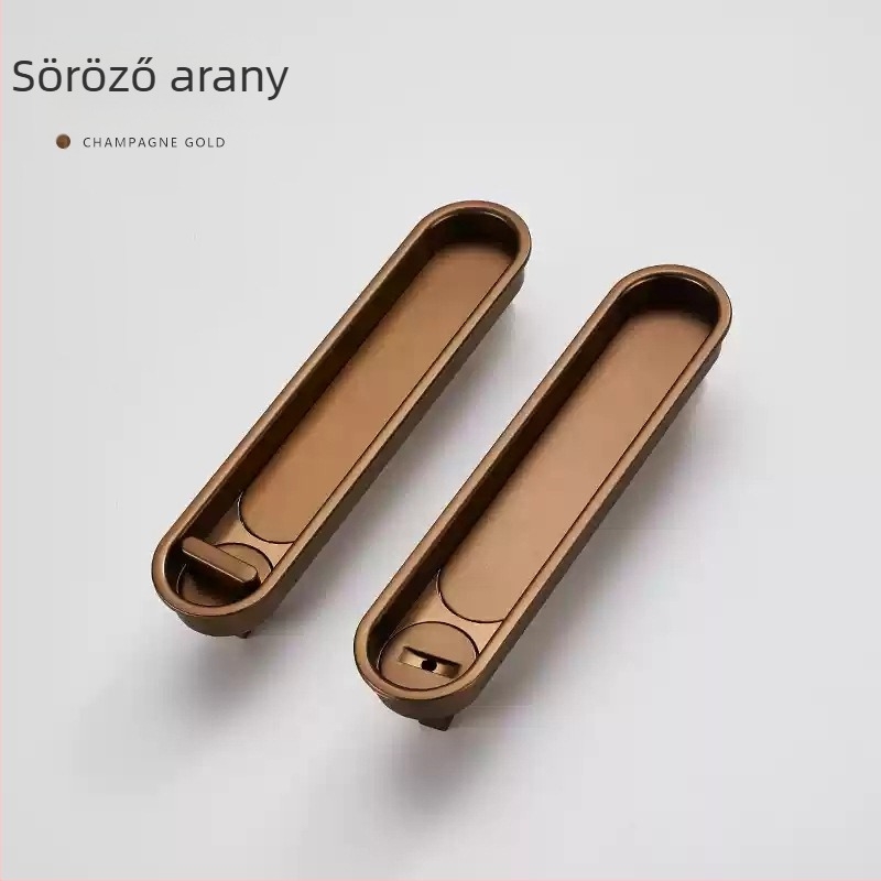 Oval zsebajtó-zár, mortise zár, cink‑ötvözet, modern minimalist stílus, alkalmas zsebajtókhoz és tolóajtókhoz hálószoba és konyha és fürdőszoba, testreszabható feldolgozás