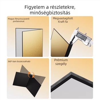 Szakmai fénykiegészítő panel asztali ékszerfotózáshoz, fehér/fekete, fényelnyelő, összecsukható