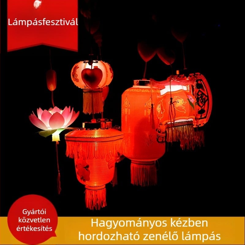 Gyermekeknek szóló hordozható LED lámpás hang- és fényinterakcióval – műanyag játék 14+