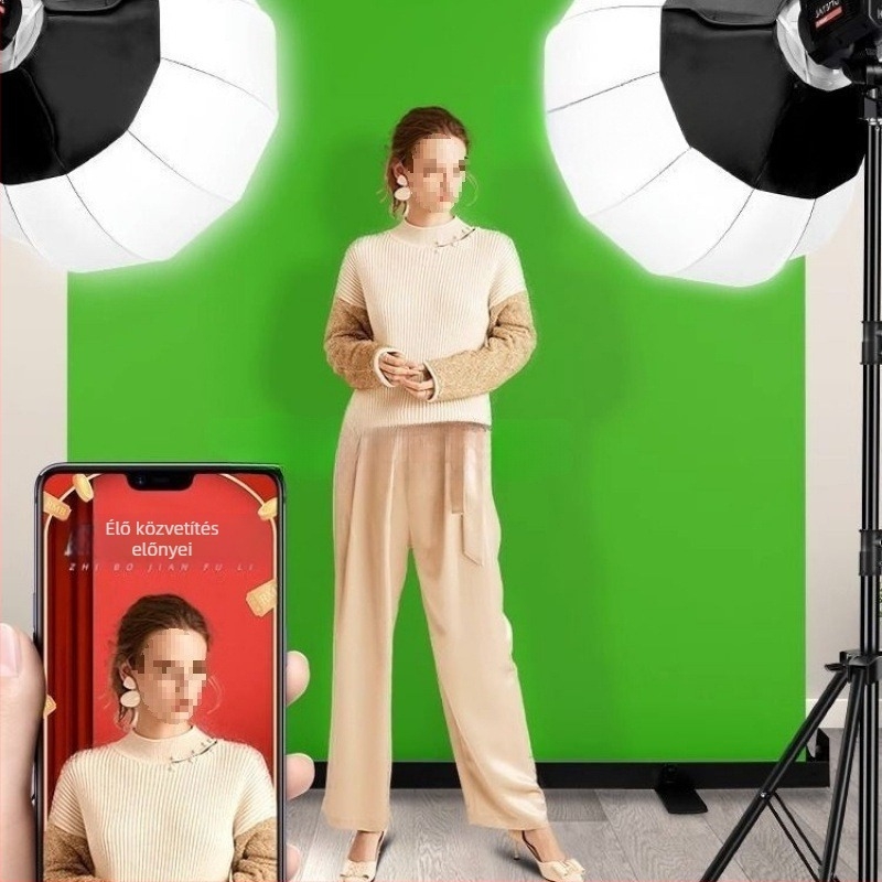 Chromakey zöld képernyő hátterével – csomag élő közvetítéshez és fényképezéshez