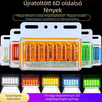 LED oldalsó fény teherautókhoz, vízálló, 8W, 12/24V, 6D fejlesztett modell