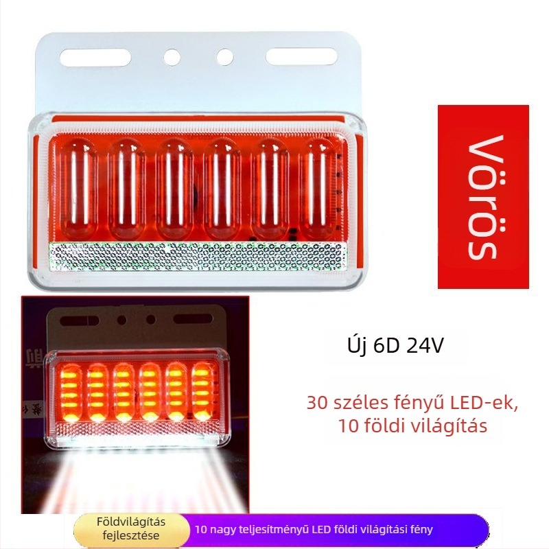 LED oldalsó fény teherautókhoz, vízálló, 8W, 12/24V, 6D fejlesztett modell
