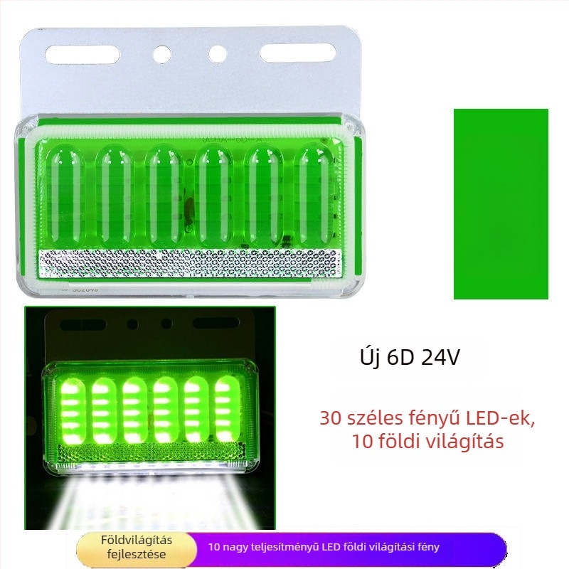 LED oldalsó fény teherautókhoz, vízálló, 8W, 12/24V, 6D fejlesztett modell