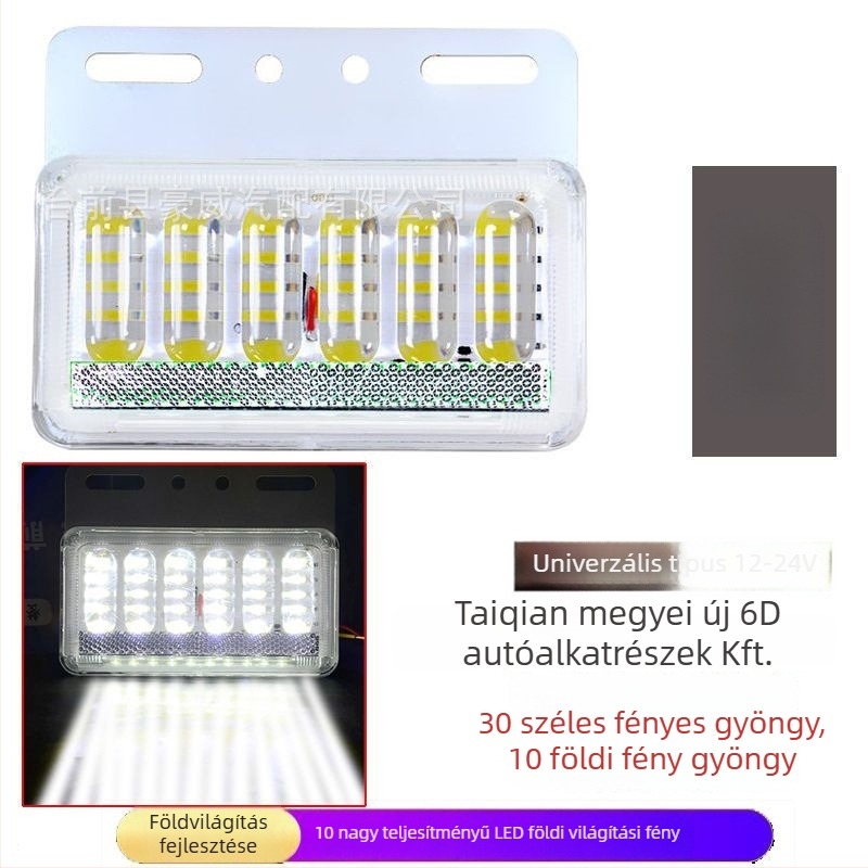 LED oldalsó fény teherautókhoz, vízálló, 8W, 12/24V, 6D fejlesztett modell