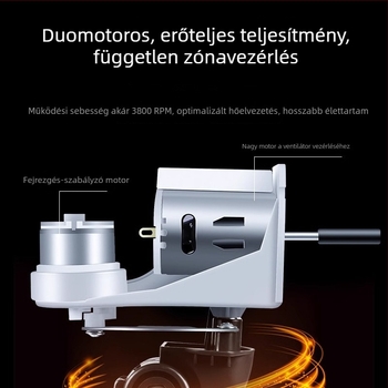 Autóventilátor YD-01, 120W, Metal + ABS, Többirányú állítható, Csendes működés