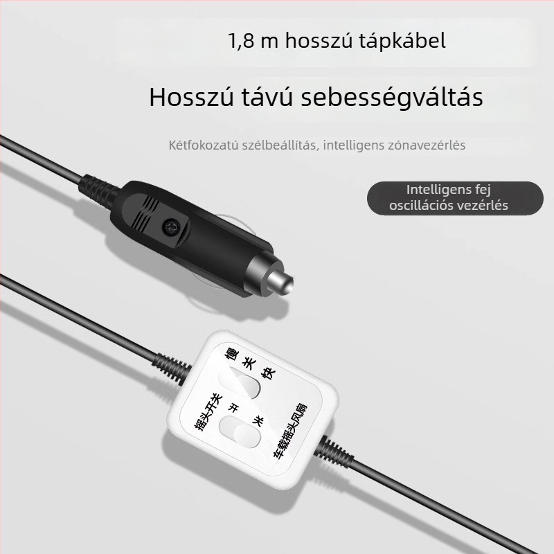 Autóventilátor YD-01, 120W, Metal + ABS, Többirányú állítható, Csendes működés