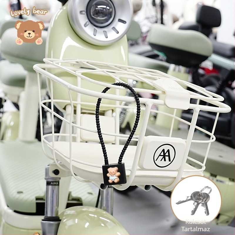 Elektromos kerékpár első kosárzár sisakzárral — lopás elleni, Kepu, uniszex