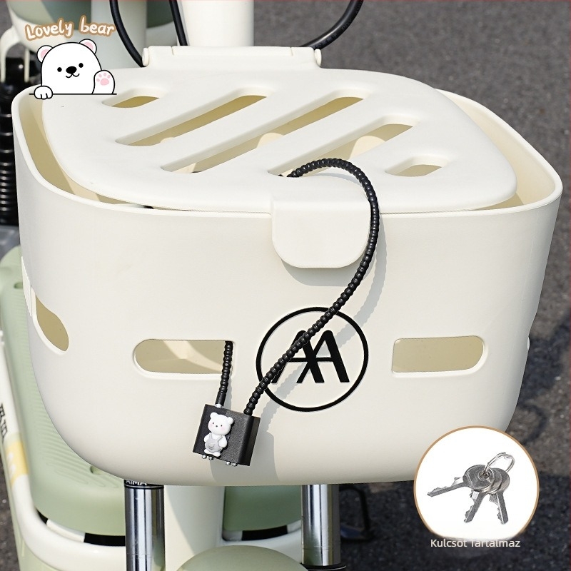 Elektromos kerékpár első kosárzár sisakzárral — lopás elleni, Kepu, uniszex