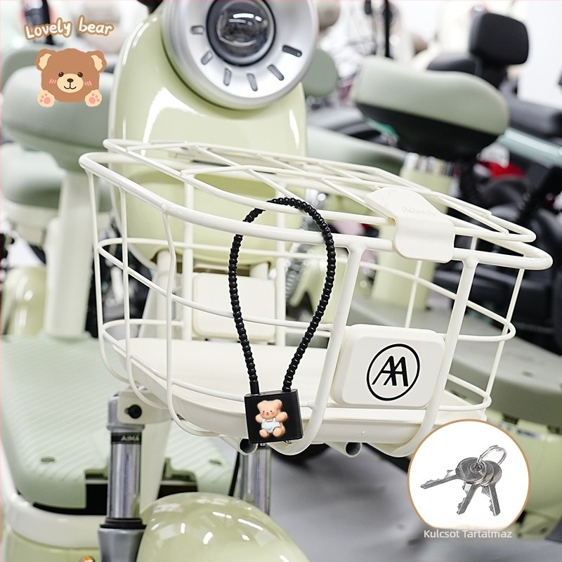 Elektromos kerékpár első kosárzár sisakzárral — lopás elleni, Kepu, uniszex