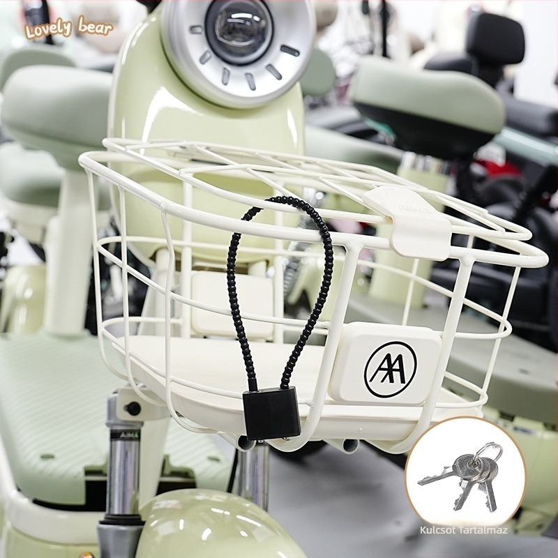 Elektromos kerékpár első kosárzár sisakzárral — lopás elleni, Kepu, uniszex