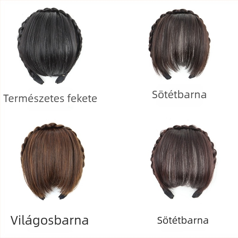 Frufroszos paróka darab horgolt halcsont fonással, fejgyűrű, anyag: magas hőmérsékletű huzal, nőknek, nem alkalmas forró festésre