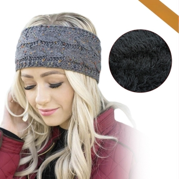 Xia Domi Textil fejpánt fleece-béléssel nőknek, Modell MXFD190 Twist Velvet Hair Band