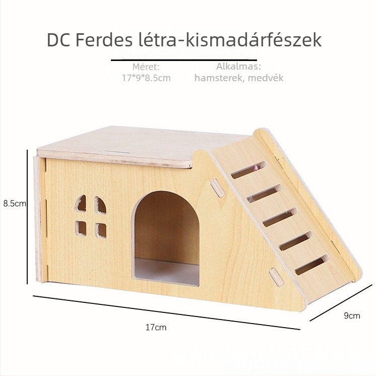 Plus Card Fából készült hörcsögfészek platformmal és mászó létrával