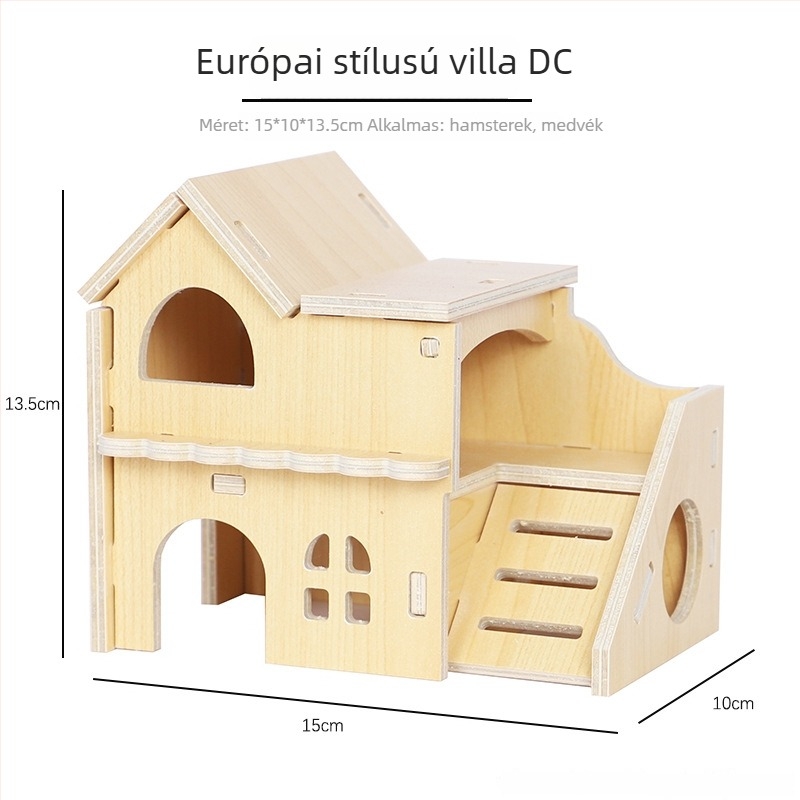 Plus Card Fából készült hörcsögfészek platformmal és mászó létrával