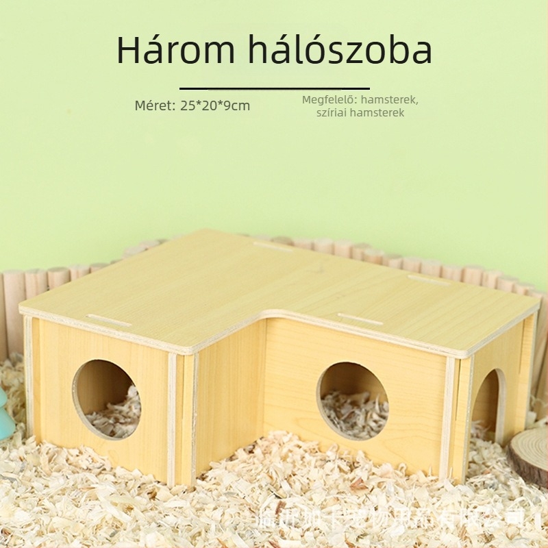 Plus Card Fából készült hörcsögfészek platformmal és mászó létrával