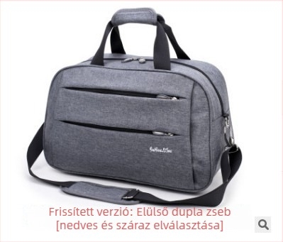 Oxford textilből készült utazótáska, 36–55L kapacitás, cipzáras nyitás, teleszkópos fogantyú, egy vállpánttal, belső zsebek laptophoz és fényképezőgéphez