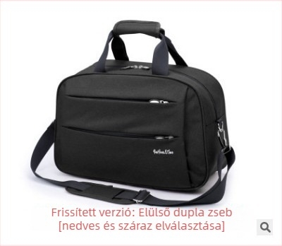 Oxford textilből készült utazótáska, 36–55L kapacitás, cipzáras nyitás, teleszkópos fogantyú, egy vállpánttal, belső zsebek laptophoz és fényképezőgéphez