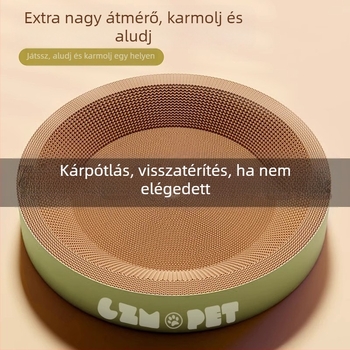 Macska fészek és kaparó deszka egyben; tartós felépítés; függőleges sisal oszlop; anyag: cellakarton; aranyos stílus