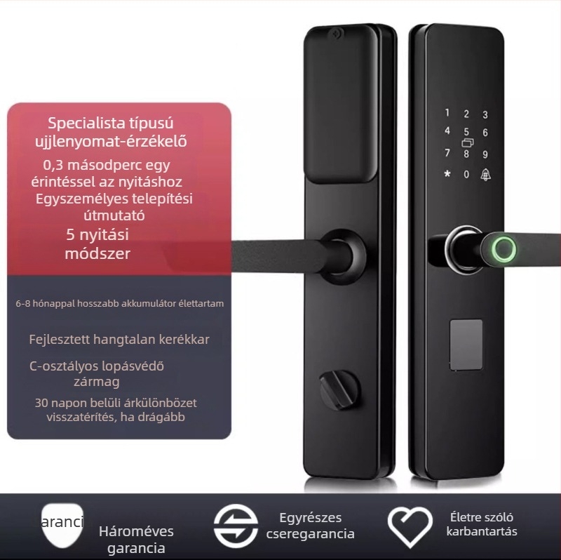 Arc- és ujjlenyomat-azonosítással működő intelligens ajtózár, modell Q1, Márka General Zhai