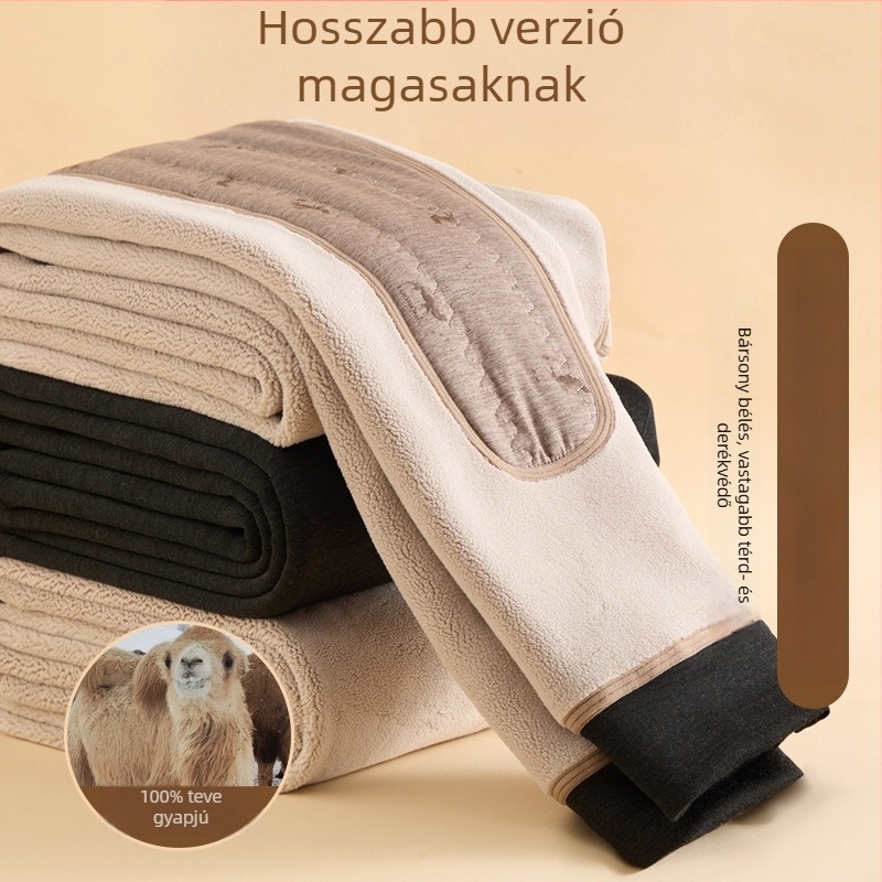 Férfi téli háromrétegű melegítőnadrág fleece-belsővel, varrás nélküli, extrán vastag 501–600 g/m²