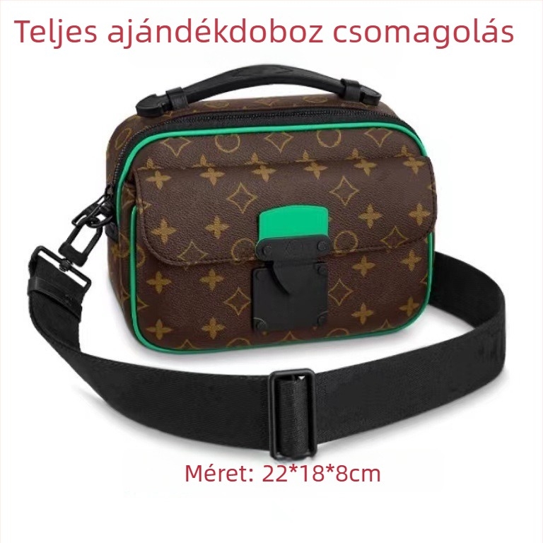 Férfi crossbody táska PVC-ből, vízálló, bővíthető, uniszex stílus, betűs minta, bélés vászon