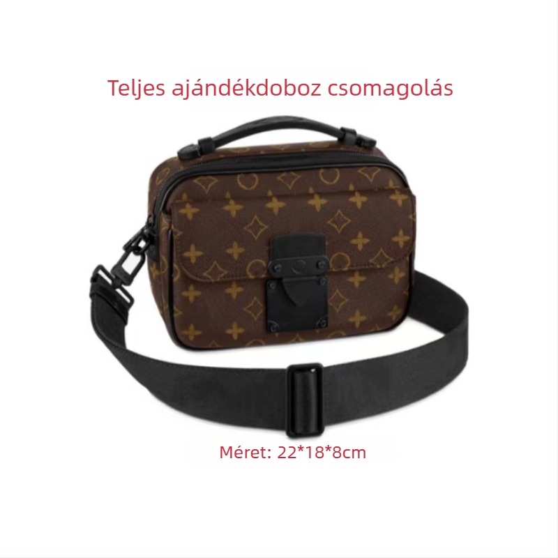 Férfi crossbody táska PVC-ből, vízálló, bővíthető, uniszex stílus, betűs minta, bélés vászon