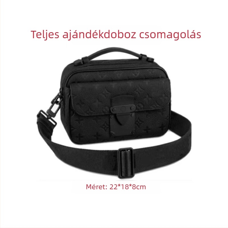Férfi crossbody táska PVC-ből, vízálló, bővíthető, uniszex stílus, betűs minta, bélés vászon
