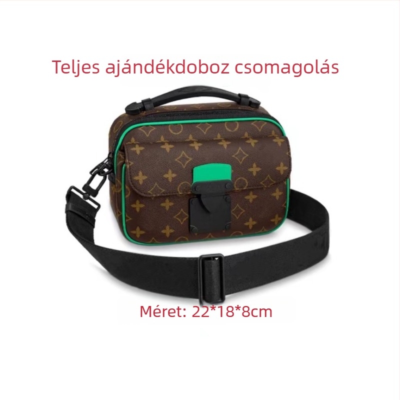 Férfi crossbody táska PVC-ből, vízálló, bővíthető, uniszex stílus, betűs minta, bélés vászon