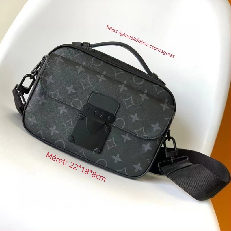 Férfi crossbody táska PVC-ből, vízálló, bővíthető, uniszex stílus, betűs minta, bélés vászon