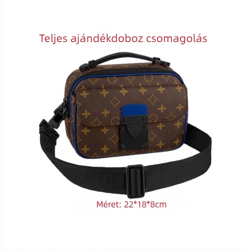 Férfi crossbody táska PVC-ből, vízálló, bővíthető, uniszex stílus, betűs minta, bélés vászon