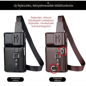 Férfi PU bőr derék táska, vízálló, poliészter bélés, utcai stílus, üzleti utazásokhoz