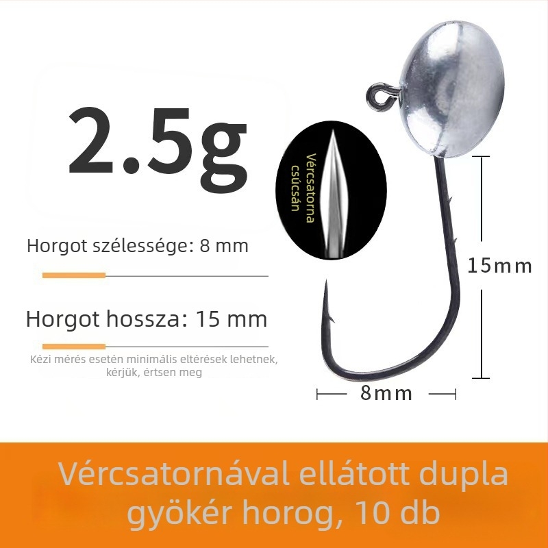 Ólomfejes horog kettős hátsó kialakítással