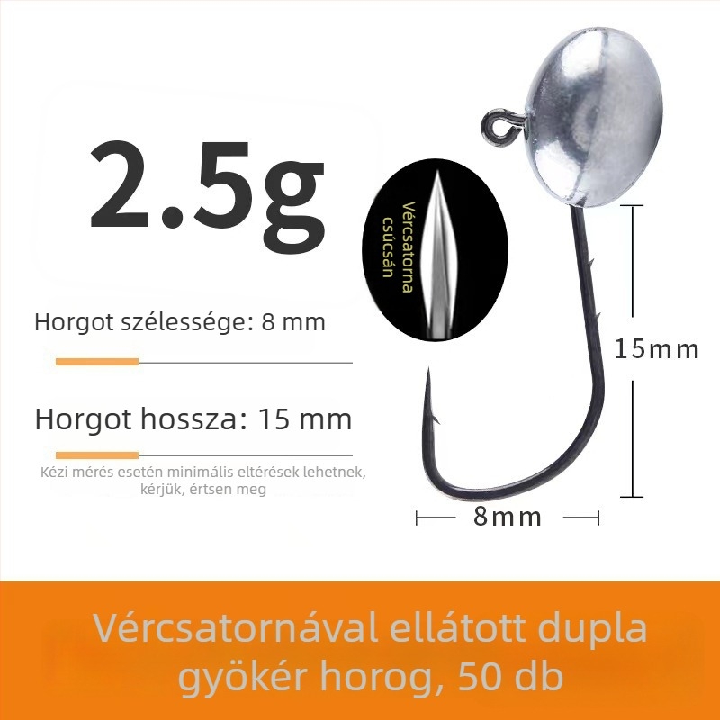 Ólomfejes horog kettős hátsó kialakítással