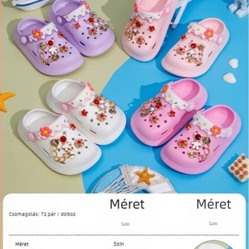 EVA gyerek szandálok, uniszex, csúszásmentes puha talp, kétirányú viselés, rajzfilmszerű lyukdizájn, Baotou-stílus, 2025 tavasz