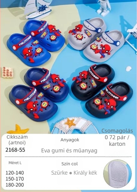 EVA gyerek szandálok, uniszex, csúszásmentes puha talp, kétirányú viselés, rajzfilmszerű lyukdizájn, Baotou-stílus, 2025 tavasz