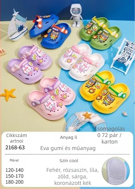 EVA gyerek szandálok, uniszex, csúszásmentes puha talp, kétirányú viselés, rajzfilmszerű lyukdizájn, Baotou-stílus, 2025 tavasz