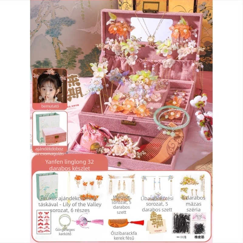 Gyerekeknek készült hajdísz készlet – virág alakú fém hajtűk, kézműves, modern minimalista stílus, egyedi csomagolás, 2025 tavasz megjelenés