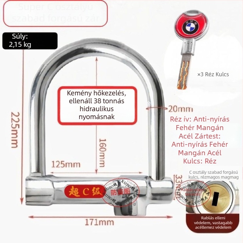 Elektromos jármű zár, HP típus, réz, amerikai stílus