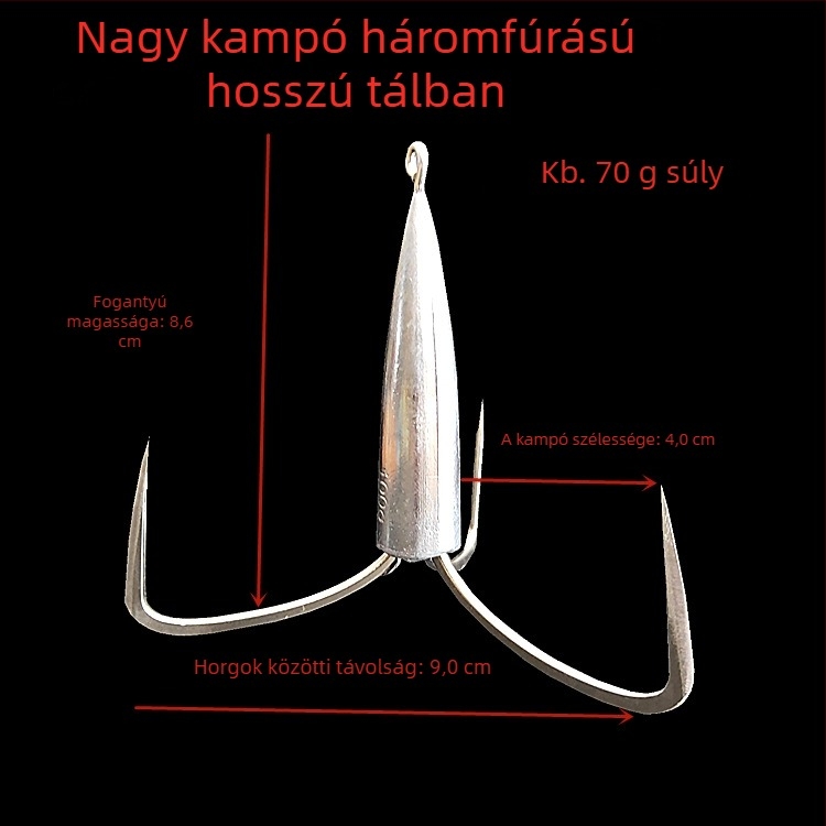 Ólomtömegű horgászhorog – típus: anchor fish; márka Integrity Hook; származás: Wuhu, Anhui; csomagolás: 1000 darab; halászati hely: folyó