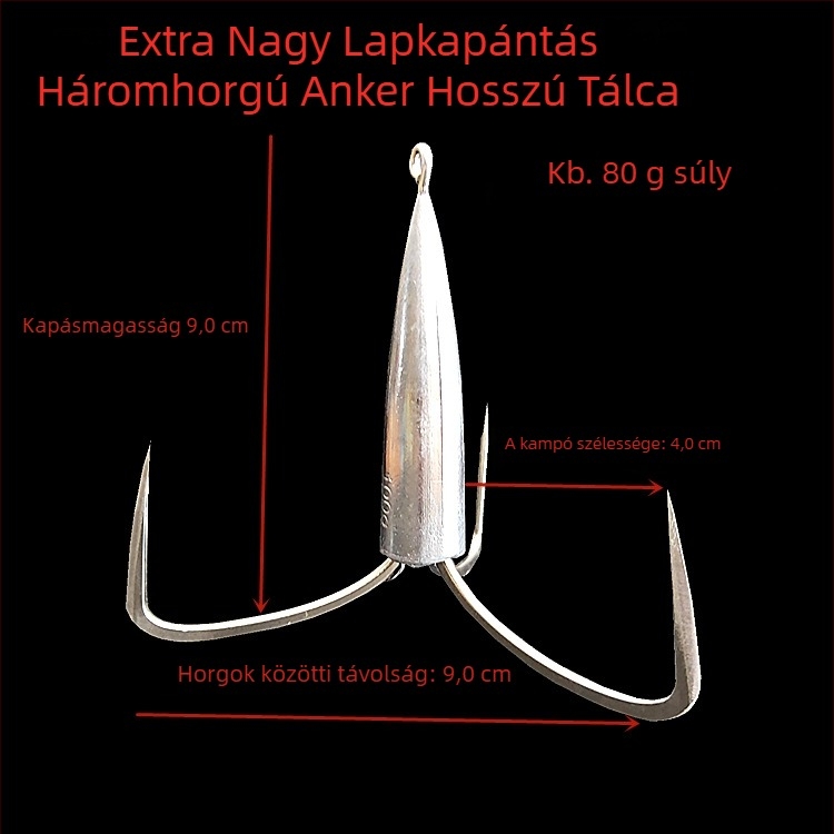 Ólomtömegű horgászhorog – típus: anchor fish; márka Integrity Hook; származás: Wuhu, Anhui; csomagolás: 1000 darab; halászati hely: folyó