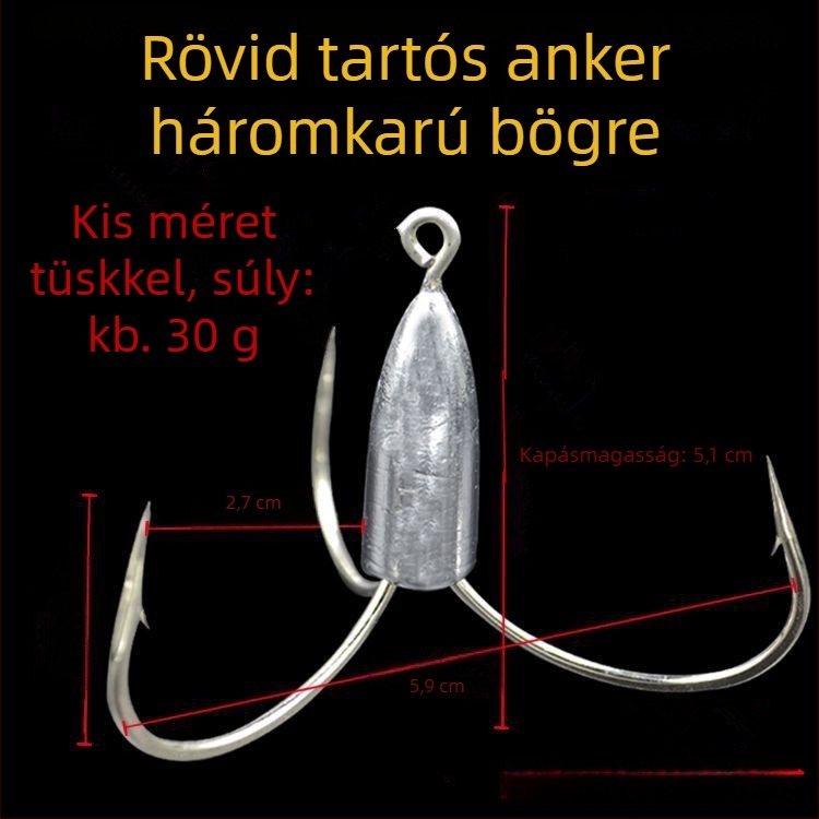 Ólomtömegű horgászhorog – típus: anchor fish; márka Integrity Hook; származás: Wuhu, Anhui; csomagolás: 1000 darab; halászati hely: folyó
