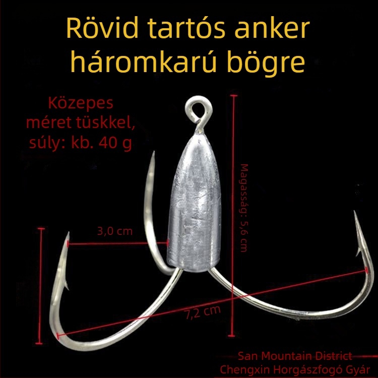 Ólomtömegű horgászhorog – típus: anchor fish; márka Integrity Hook; származás: Wuhu, Anhui; csomagolás: 1000 darab; halászati hely: folyó