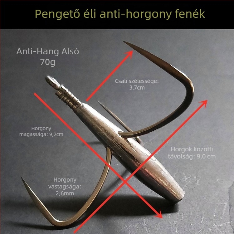 Ólomtömegű horgászhorog – típus: anchor fish; márka Integrity Hook; származás: Wuhu, Anhui; csomagolás: 1000 darab; halászati hely: folyó