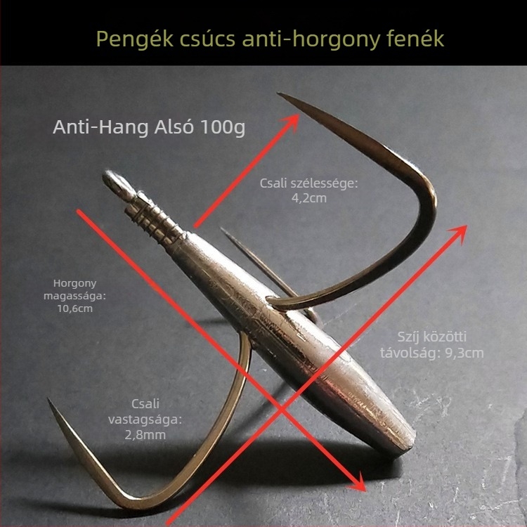 Ólomtömegű horgászhorog – típus: anchor fish; márka Integrity Hook; származás: Wuhu, Anhui; csomagolás: 1000 darab; halászati hely: folyó