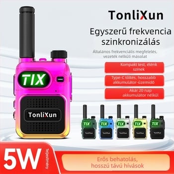 Nyilvános hálózati walkie-talkie, egygombos frekvenciaszabályozás, mini kültéri modell, 50 km-es hatótáv, 5–8 W teljesítmény, 16 csatorna