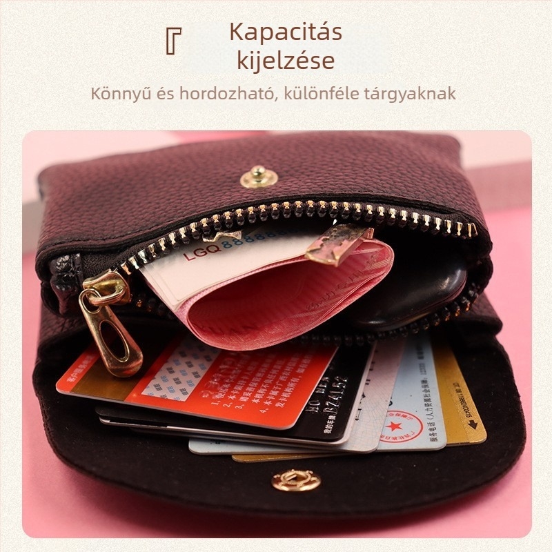 PU érmeztárca, egyszínű, összecsukható, 1 rekesz, városi minimalist stílus