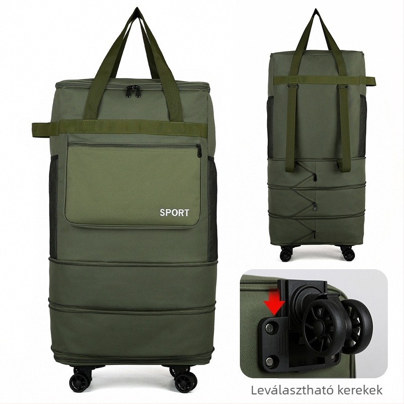 Összecsukható gurulós poggyásztáska, kézi fogantyú és vállpánt, rendkívül nagy utazási kapacitás (Űrtartalom: 56–75 L; Anyag: Oxford szövet; Funkciók: lélegző, vízálló, ultra könnyű; Márka: Bohao; Nem: Uniszex)
