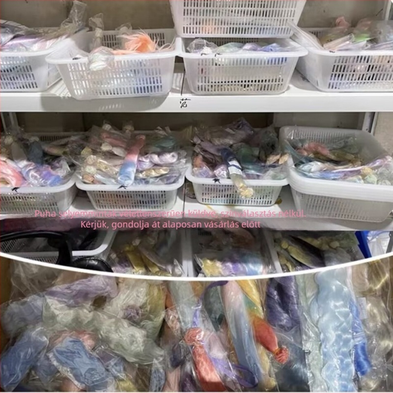 BJD baba paróka, hőálló szintetikus rostokból, hosszú frufru, koreai stílus, szabad részű paróka