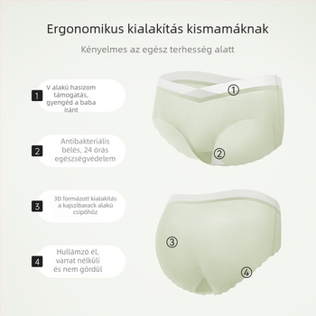 Szülési pamut bugyi, magas derekú has-támasz, pamut bélés, 40-es kötés, légáteresztő