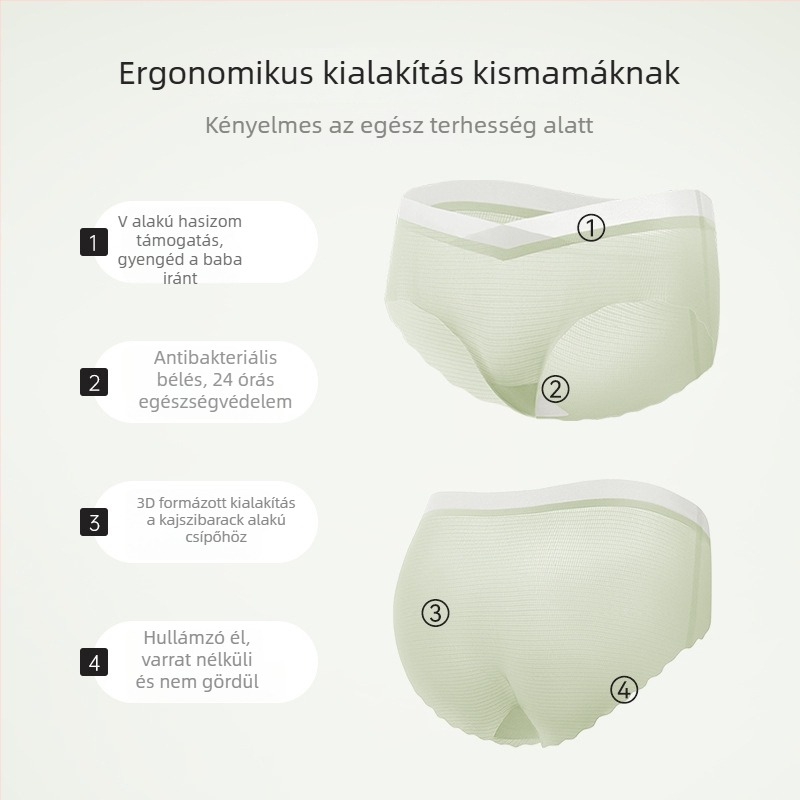 Szülési pamut bugyi, magas derekú has-támasz, pamut bélés, 40-es kötés, légáteresztő
